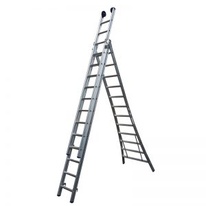 driedelige ladder uitgebogen